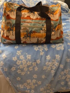 Kids Equestrian Print Weekender Bag in Multi-Color